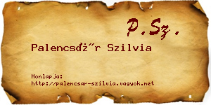 Palencsár Szilvia névjegykártya
