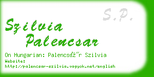 szilvia palencsar business card